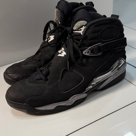 Air Jordan 8 Retro 2015 Chrome Black Grey Suede - Picture 3 of 10